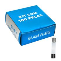 100x Fusível De Vidro 6x30 Grande Kit Com 100 Peças 2 Amp