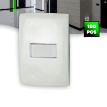 100x Interruptor de Luz Simples Branco Moderno Embutido Para Caixa 4x2 Quarto Sala Varanda Iluminação Led 10 Amperes