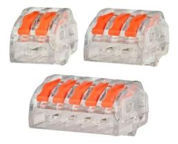 100X Kit Conector Emenda Rápida Derivação Borne 2 3 5 Fios 100X Kit Conector Emenda Rápida Derivação Borne 2 3 5 Fios