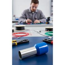 100x Terminal Tubular 16mm Pré Isolado Azul E1612