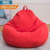 100x120cm sofá tampa grande sofá tampa beanbag apenas tampa-vermelho - Lightbek Official Store