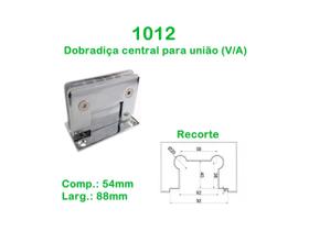 1012- Dobradiça central para união de vidro alvenária - 1 unidade