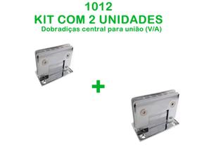 1012- Dobradiça central para união de vidro alvenária - 2 unidades