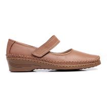 1016MGR-Sapato Feminino couro boneca conforto e elegância