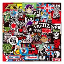 102 Stickers Rock Punk Metal Pop Adesivos Decoração Foo Fighters Metallica Beatles Pink Floyd Slipknot
