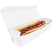 10,25,50,100,200 Embalagens Hot dog Branco com encaixe e saída de Ar quente 17,5cm