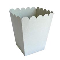 10,25,50,100,500 Embalagens de Pipoca Branco 6cm x 6cm x 12cm com encaixe