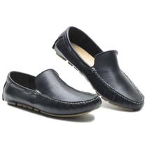 102CLA Mocassim Driver Masculino de couro preto