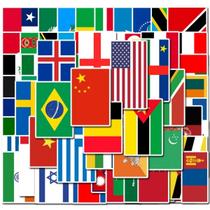 104 Adesivos Bandeiras Países Stickers Decoração Viagem País