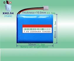 104050 7,4v Ws 6933 2 Fios 2200mah 10mm X 40mm X 50mm 104050 7,4v Ws 6933 2 Fios 2200mah 10mm X 40mm X 50mm