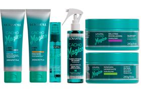1042LW-Kit6 Cacho Mágico Funcional Shampoo240+Creme+Máscara+ Magic oil+Gelat+Fluido - LOWELL