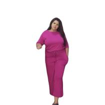 1060 Conjunto Feminino Calça Pantacourt c/Cropped Viscolaycra Manga Curta Plus Size 1060 Conjunto Feminino Calça Pantacourt c/Cropped Viscolaycra Manga Curta Plus Size