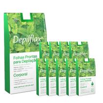 10cx Folhas Prontas Depilação Facial Depilflax Hortelã 24un 10cx Folhas Prontas Depilação Facial Depilflax Hortelã 24un