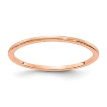 10K Rose Gold 1.2mm meia redonda acetinado empilhável