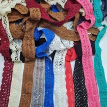 10m Renda Algodão 5cm 5,2cm 5,5cm 5,8cm 6cm 10cm azul preto vermelho confecção camisas fronhas RA5-10m