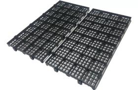 10pc Pallet Estrado Plastico Preto 25x50x2,5cm Piso Plástico
