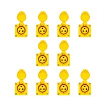 10pc Tomada Sobrepor Amarela 2p+t 16a 4h 110/130v 3004