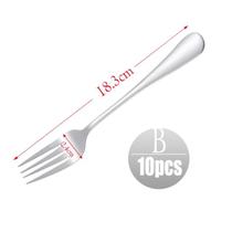 10pcs 18.3cm Inoxidável Alimento Forks Western Style Food Muti Funcional Jantar Principal Garfo Pratos De Talheres Desarmes de talheresdinner Forkfruit Forkfork Cutlery