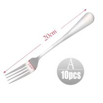 10pcs 20cm Inoxidável Alimento Forks Western Style Food Muti Funcional Jantar Principal Fork Pratos de Talheres Desarmesdinner Forkfruit Forkfork Cutlery - HTTN