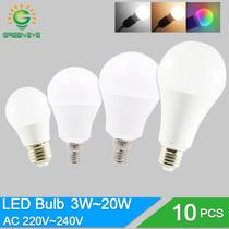 10pcs/lot lâmpadas LED lâmpadas e27 e14 220v 240v r