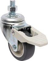 (10pçs) Rodizio Girat. 2pol. R210 Pvc Rosca C/ Freio 30kg Por Roda