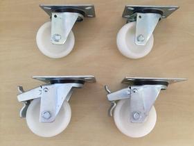 (10pçs) Rodizio Girat. Placa 3pol. Nylon (5 C/ Freio +5 Sem)
