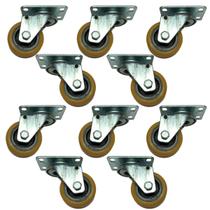 (10pçs) Rodizio Giratorio Placa Roda 2pol. Alumínio C/ Pu (10pçs) Rodizio Giratorio Placa Roda 2pol. Alumínio C/ Pu