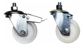 (10pçs) Rodizio Nylon 3pol. Rosca Girat.(5 C/ Freio + 5 Sem) (10pçs) Rodizio Nylon 3pol. Rosca Girat.(5 C/ Freio + 5 Sem)