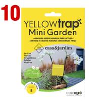 10un Armadilha Amarela Yellow Trap Mini Garden Controle e Monitoramento de Insetos 12,5x10cm