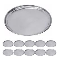 10un Bandeja Garçom Inox redonda 35cm restaurante bar 10un Bandeja Garçom Inox redonda 35cm restaurante bar