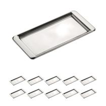 10un Bandeja inox café retangular 30x15cm Hotel Luxo
