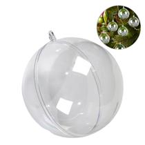 10un Esferas Bolas Acrílicas 11cm Transparente Decoração Enfeite Natal 10un Esferas Bolas Acrílicas 11cm Transparente Decoração Enfeite Natal