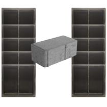 10un Forma Dupla Plastica Fabricação Tijolo Concreto Piso Lajota Paver Facil Uso Alto 20x10x8 Pedra Grande Resistente Forte