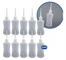 10un Frasco Almotolia Transparente 250ml Bico Reto Bisnaga