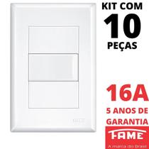10un Interruptor Bipolar Paralelo Three Way 16A Com Placa Evidence FAME