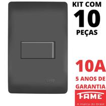 10un Interruptor Paralelo Three Way 10A Com Placa Habitat Black FAME