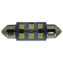 10un Lâmpada Torpedo 6 Leds 36mm 12v Luz Teto Branca