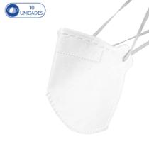 10Un Máscaras M.F.Q PFF2 Descartável Branca c Clip Nasal 10Un Máscaras M.F.Q PFF2 Descartável Branca c Clip Nasal
