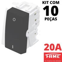 10un Módulo Interruptor Bipolar Simples 20A Habitat Black FAME