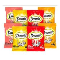 10UN Petisco Dreamies SORTIDOS Sabores CARNE-FRANGO-QUEIJO - PASTELZINHO Gatos Adultos 40 g - Mars