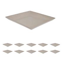 10un Petisqueira prato quadrado 24x24cm ecológico cinza