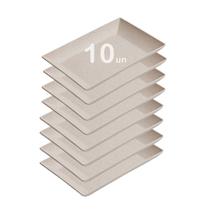 10un Petisqueira travessa Retangular 24cm Bege 10un Petisqueira travessa Retangular 24cm Bege