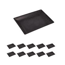 10Un Petisqueira Travessa Retangular 24Cm Preto