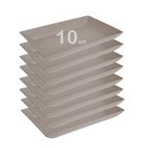10un Petisqueira travessa Retangular 32cm Cinza Petra