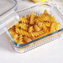 10Un Pote Vidro 370ML Tamba c/ Trava Retangular Hermética Fit 10Un Pote Vidro 370ML Tamba c/ Trava Retangular Hermética Fit