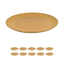 10UN Prato Lanche Sobremesa Redondo Resistente 20cm Marrom Cl 10UN Prato Lanche Sobremesa Redondo Resistente 20cm Marrom Cl