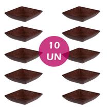 10un prato mini petisqueira quadrado aperitivo marrom escuro