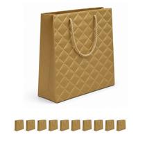 10un Sacola Presente Papel Dourado 23x18x10cm c/ alça peq 10un Sacola Presente Papel Dourado 23x18x10cm c/ alça peq