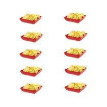 10un Saladeira Quadrada 750ml Vasilha Petisqueira Vermelha