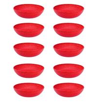 10un Saladeira redonda 2,4lt tigela bowl 25cm vermelho